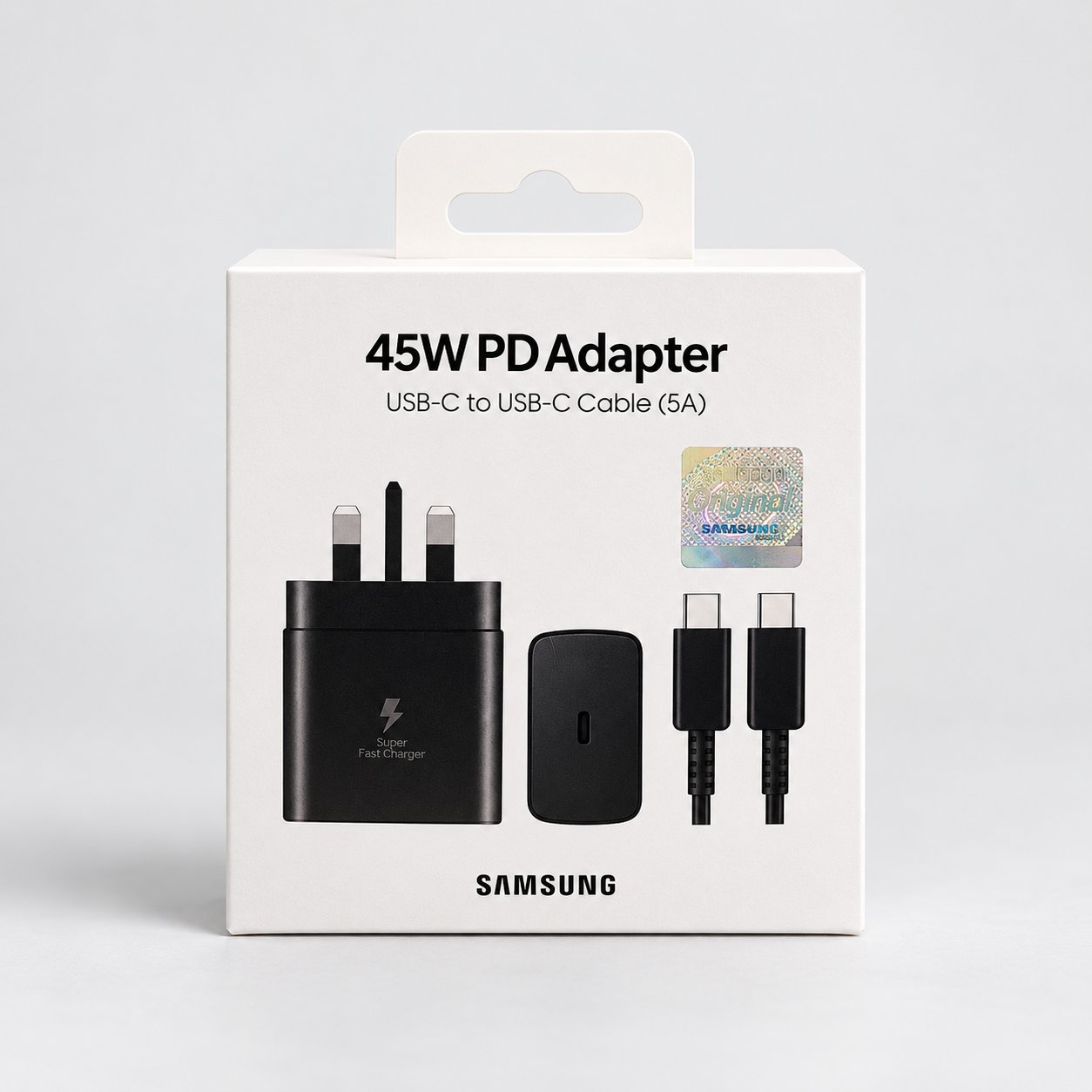 Presentation of 45W PD adapter and cable